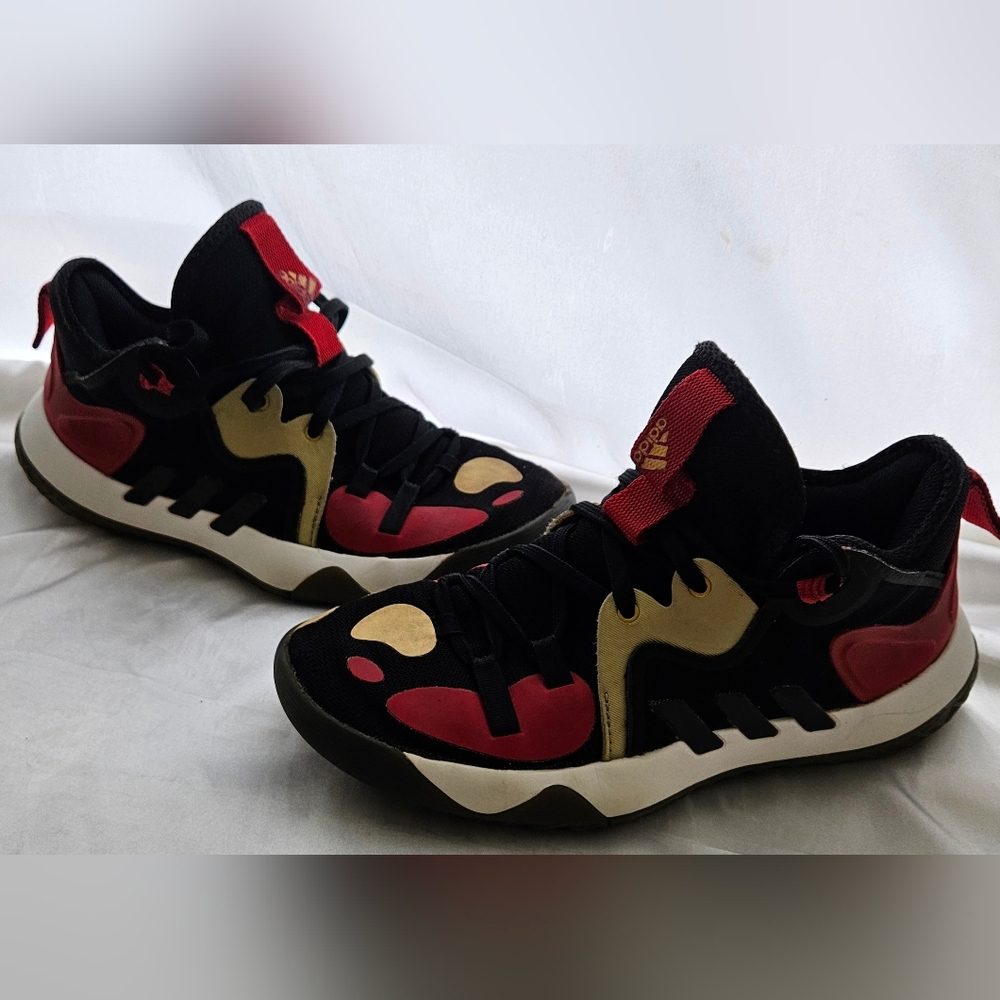 Adidas shoes kid's size 4 black red Harden stepback 2 basketball ART FZ1549